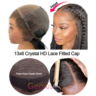 Brown Kinky Straight | Kinky Edges Pre Plucked 13x6 Crystal Lace Front Wigs [GWE13]
