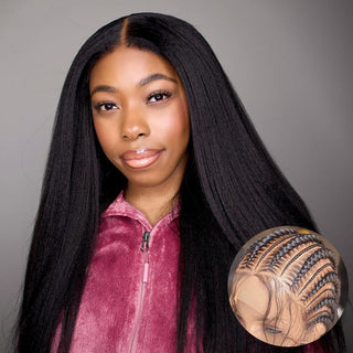 Kinky Straight | Undetectable Transparent Pre-plucked Full Lace Wig [GWF08]