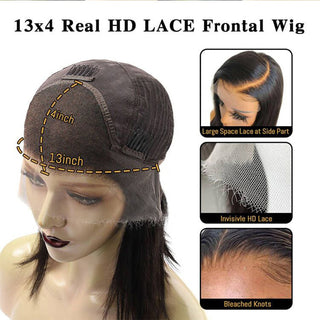 Straight BOB | Kinky Edges 13x4 Crystal Lace Front Wigs [GWE16]