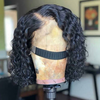 Curly Bob | 13x6 Deep Parting Human Virgin Hair Transparent Lace Wig [GWB03]