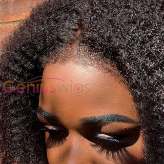 Afro Curly | Kinky Edges Pre Plucked 13x6 Crystal Lace Front Wigs [GWE06]