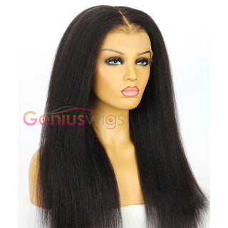 Yaki Straight | Genius Kinky Edges Pre Plucked 13x6 Crystal Lace Front Wigs [GWE02]