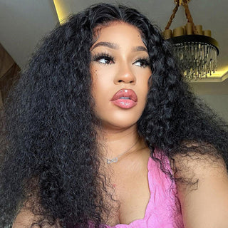 [24hr Free SHIPPING] Wet & Wavy | 2 in 1 Straight to Curly Transparent Lace Wig Medium Cap | Flash Sale