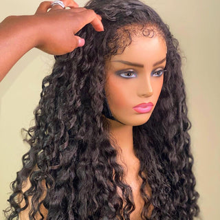 Deep Wave | Kinky Edges Pre Plucked 13x6 Crystal Lace Front Wigs [GWE08]