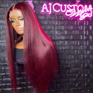 Beginner Friendly | T-Part  99J 200% Straight Brown Transparent Lace Wig