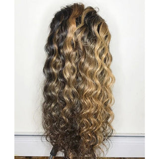 Highlight Curly Human Virgin Hair 13x6 Deep Parting Wig [GWN11]