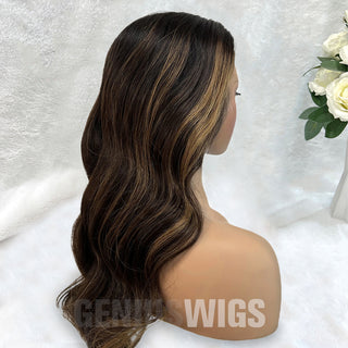 Evelyn | Brunette Balayage | 5x5" 200% HD Lace Closure Wig | Geniuswigs x Colorist [GWO10]