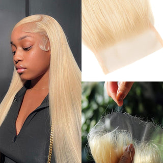 613 Blonde Straight Crystal HD Lace Closure Frontal [GWX05]