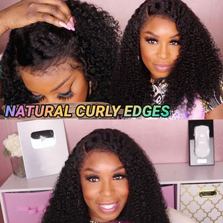 Kinky Curly | Kinky Edges Pre Plucked 13x6 Crystal Lace Front Human Hair Wigs [GWE03]