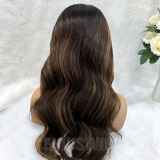 Evelyn | Brunette Balayage | 5x5" 200% HD Lace Closure Wig | Geniuswigs x Colorist [GWO10]