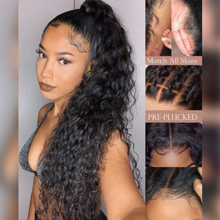 Deep Wave | Pre-plucked 360 Frontal Wig Human Virgin Hair Wig [GWT07]