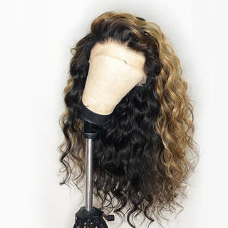 Highlight Curly Human Virgin Hair 13x6 Deep Parting Wig [GWN11]