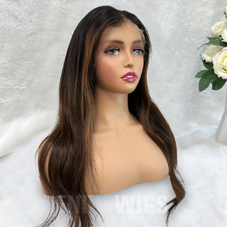 Charlotte | Brunette Balayage | 5x5" 200% HD Lace Closure Wig | Geniuswigs x Colorist [GWO09]