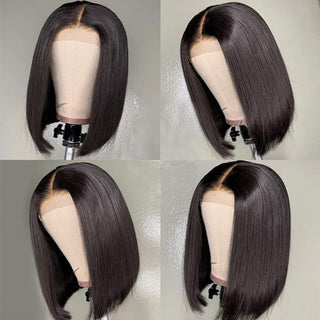 Straight Bob | Wig 13x6 Deep Parting Human Virgin Hair Transparent Lace Wig [GWB01]