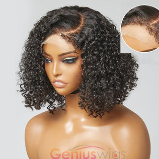 Kinky Curly Bob | Kinky Edges Pre Plucked 13x4 Crystal Lace Front Wigs [GWE15]