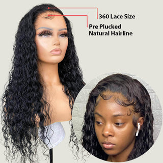 Deep Wave | Pre-plucked 360 Frontal Wig Human Virgin Hair Wig [GWT07]
