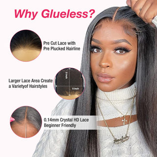 Glueless 13x6 Crystal lace Ready To Wear Wigs Curly BoB [GWG02]