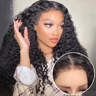 Deep Wave | Kinky Edges Pre Plucked 13x6 Crystal Lace Front Wigs [GWE08]