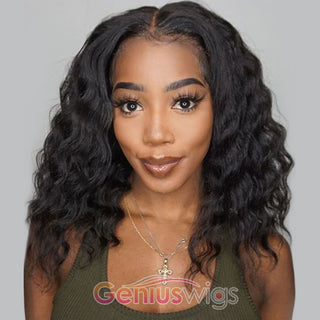 Kim Wavy | Bob 13x6 Deep Parting Human Virgin Hair Transparent Lace Wig [GWB02]