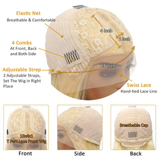 20" Only $69 | T-Part Lace 150% 613 Blonde Body Wave Transparent Lace Wig