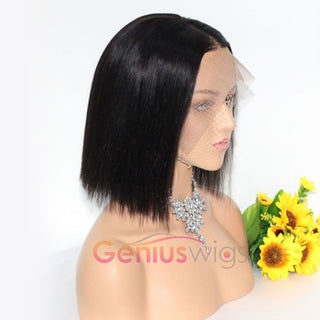 Straight Bob | Wig 13x6 Deep Parting Human Virgin Hair Transparent Lace Wig [GWB01]