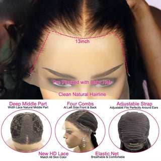 [2 Wigs=$159] 20" Lace Frontal 2IN1 Wig and 16" Tpart Curly Wig