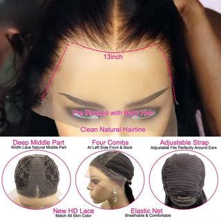 Beginner friendly | 1B/Red Rooted Red 99J | 250% T-Part Transparent Brown Lace Wig