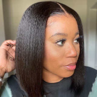 Kinky Straight | 13x6 Crystal HD Lace Bob Wig [GWBC16]