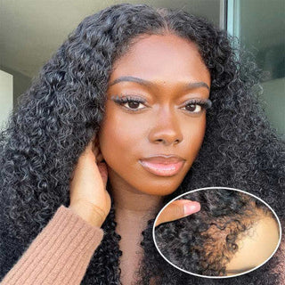 Deep Curly | Kinky Edges Pre Plucked 13x6 Crystal Lace Front Wigs [GWE04]