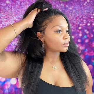 Kinky Straight | Pre-plucked 360 Frontal Wig Human Virgin Hair Wig [GWT09]