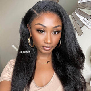 Yaki Straight | Genius Kinky Edges Pre Plucked 13x6 Crystal Lace Front Wigs [GWE02]