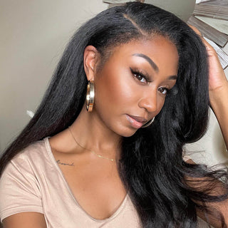 Yaki Straight | Genius Kinky Edges Pre Plucked 13x6 Crystal Lace Front Wigs [GWE02]